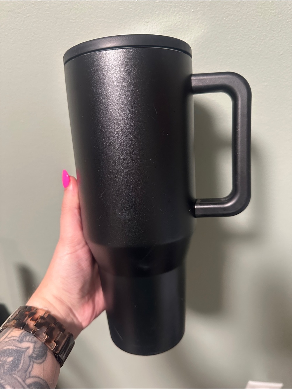 HydroJug Black Travel Mug with Handle